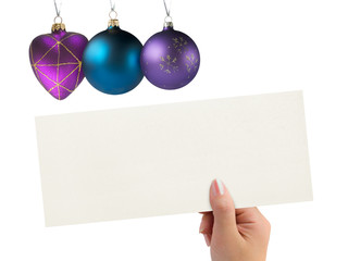 Christmas card in hand