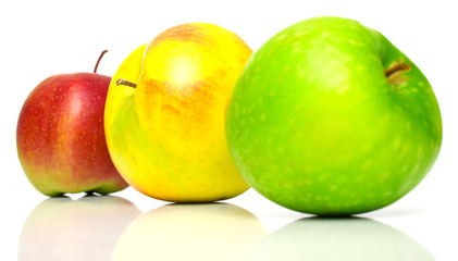 Red, yellow and green apples