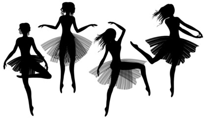 Fototapeta na wymiar set of woman dancing modern ballet