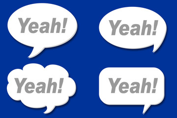 Sprechblasen 1 1-4 Yeah! blau
