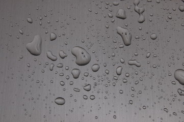 water drops on metal surface