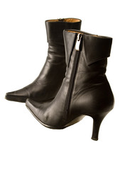 Black high heeled boots