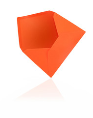 orange envelope with reflection