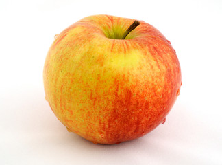 Red apple with drops