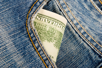 Money in a pocket of jeans