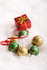Fototapeta na wymiar Christmas gifts and ornaments