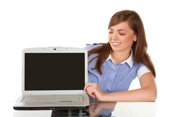 Fototapeta premium Woman with a laptop