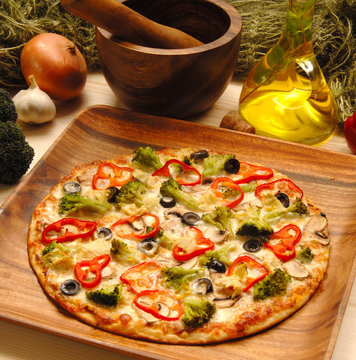 pizza at restaurant