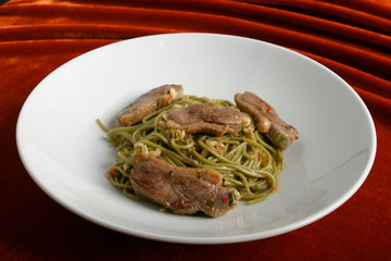 Paste with the turkey.