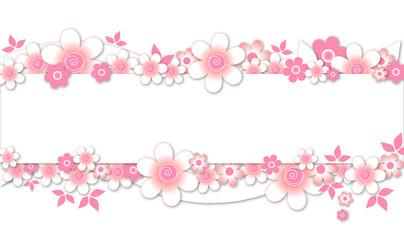 Obraz premium Pink flowers banner