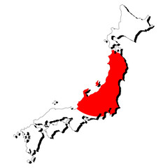 map of Japan and Japanese flag illustration