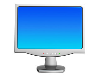 lcd computer monitor isolated on white