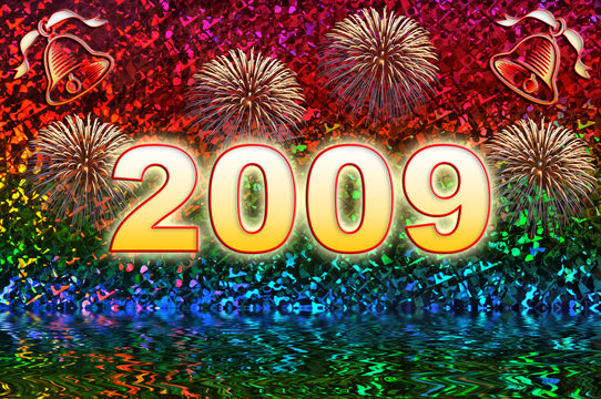 sylvesterbild 2009 Feuerwerk