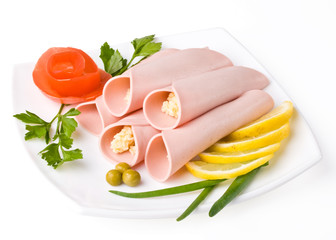 Rolls from sausage and cheese