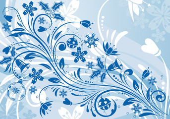 Fototapeta na wymiar Floral background with snowflake
