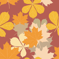 Background from leaves. Seamless pattern. Vector.