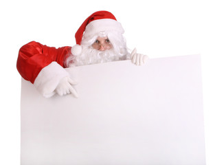 Santa Claus with empty banner.