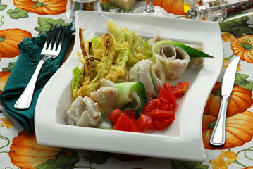 Involtini di branzino con verdure - Antipasti di pesce
