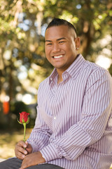 Asian Man with Rose