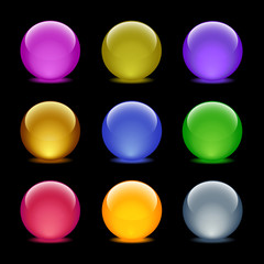 Color glass ball web icons, set 35
