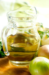 Jug with vegetable oil