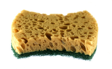 Kitchen sponge isolated on a white background