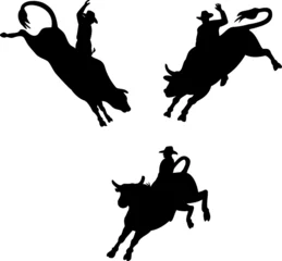 Tuinposter Cowboy bull riding © patrimonio designs