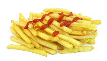 French fries potatoes with tomato ketchup