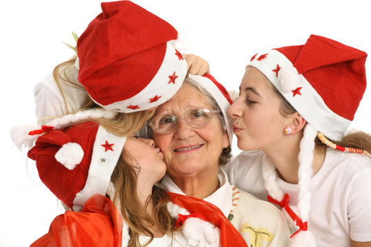 Noël famille avec grand-mère