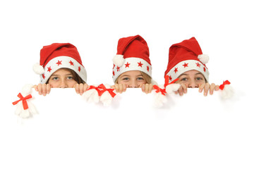 Noel enfants avec panneau