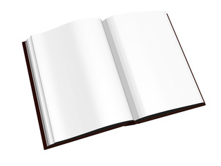 open empty book isolatd on white