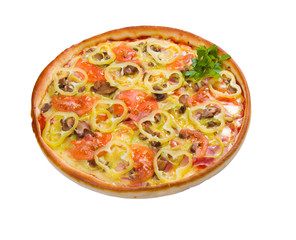 Pizza and italian kitchen. Studio. Isolated