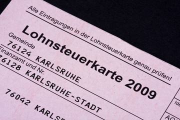Fototapeta premium Lohnsteuerkarte