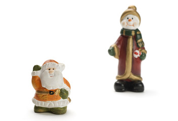 Christmas snowmen isolated on white