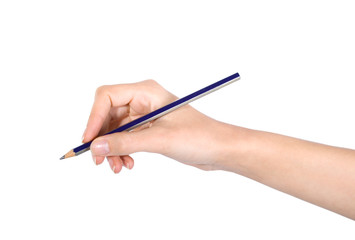 Female hand with a pencil