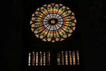 Foto op Plexiglas rosace cathédrale de Strasbourg 2 © Somwaya