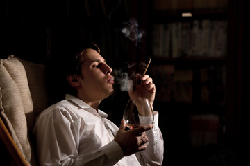 smoking cigar
