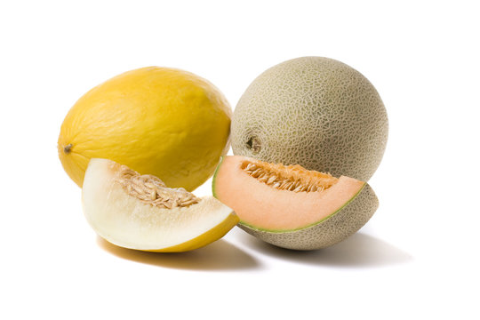 honigmelone, cantaloupe melone und melonenst&uuml;cke