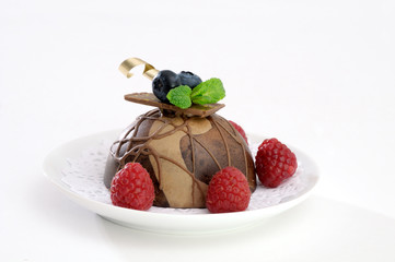Fruit and chocolate cake