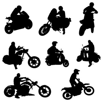 motorcycle set vector