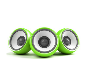 green stylish audio system front