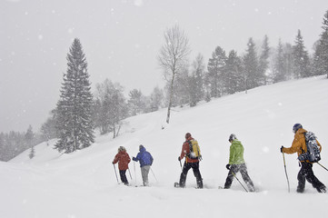 Schneeschuh-Tour bei schlechtem Wetter