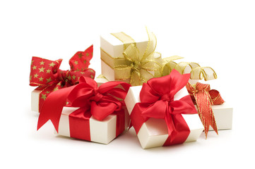 gift boxes on white background