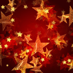 golden stars in red