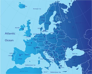 Fotobehang Political map of Europe © jelena zaric