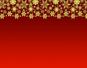 Fototapeta na wymiar Christmas background with golden snowflakes