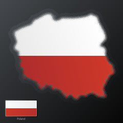 Poland modern halftone map design element