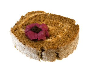 slice of pumpkin roll