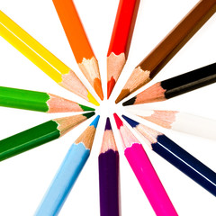 Naklejka premium Wooden color pencils