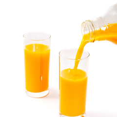 pouring orange juice